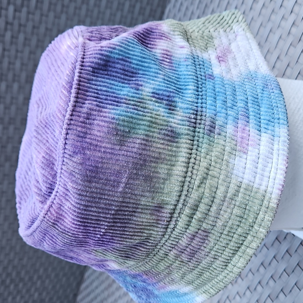 Vintage  New Zara Size M  Tie Dye 100% Cotton Corduroy Bucket Hat